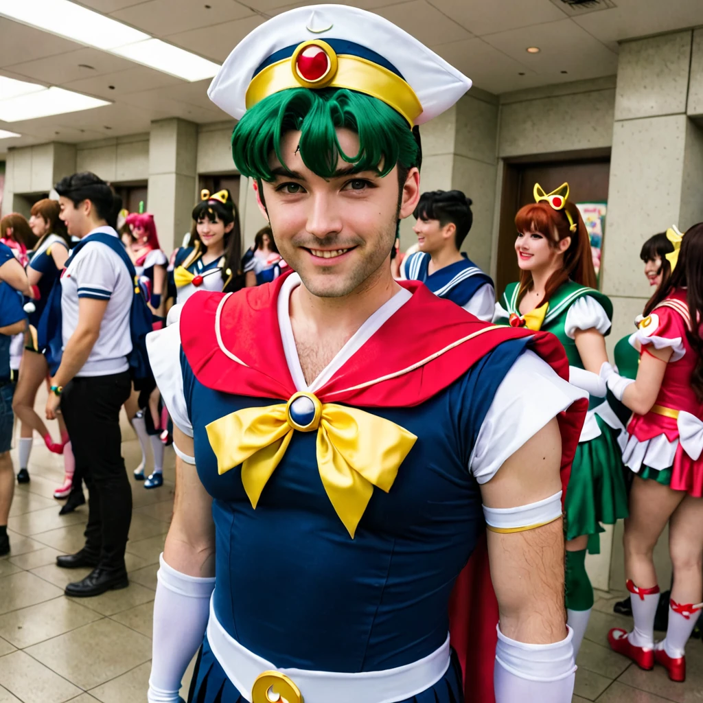LSM, a man dressed in a sailor costume, Sailor senshi, Serafuku <lora:SM_costumes_SDXL:1>