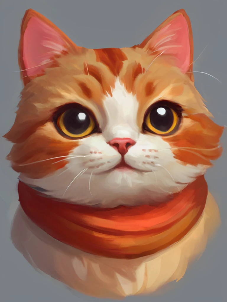 portrait of a stylized cute cat