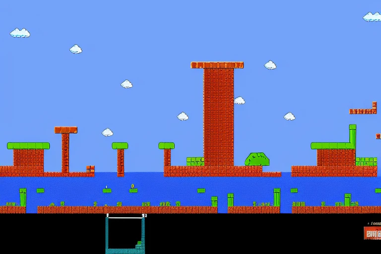 <lora:MarioWorlds-10:1> super_mario_map, blue background, clouds, game map, game levels, pixel art, city, tower, with a bunch of different items