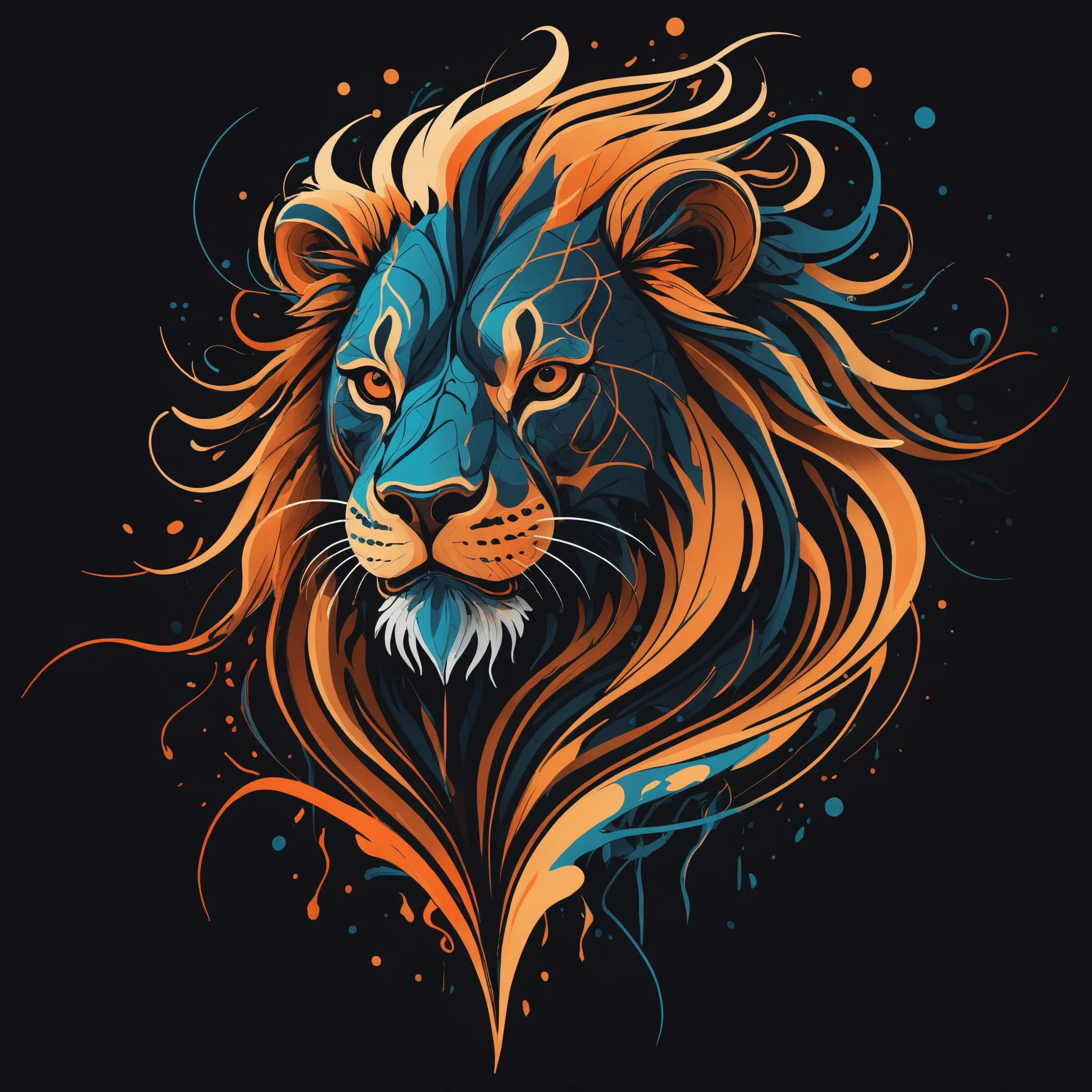 line art drawing abstract expressionism, intricately formed dynamic splash of fire and water in the shape of a lion . professional, sleek, modern, minimalist, graphic, line art, vector graphics
