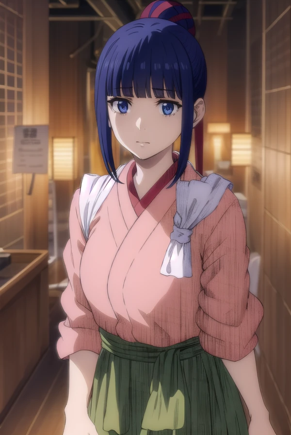 glomeruli, <lora:glomeruli s1-lora-nochekaiser:1>,
glomeruli, bangs, blue hair, blunt bangs, hair bun, single hair bun, blue eyes,
BREAK skirt, japanese clothes, kimono, hakama, hakama skirt,
BREAK indoors,
BREAK looking at viewer, (cowboy shot:1.5), dynamic pose,
BREAK <lyco:GoodHands-beta2:1>, (masterpiece:1.2), best quality, high resolution, unity 8k wallpaper, (illustration:0.8), (beautiful detailed eyes:1.6), extremely detailed face, perfect lighting, extremely detailed CG, (perfect hands, perfect anatomy),