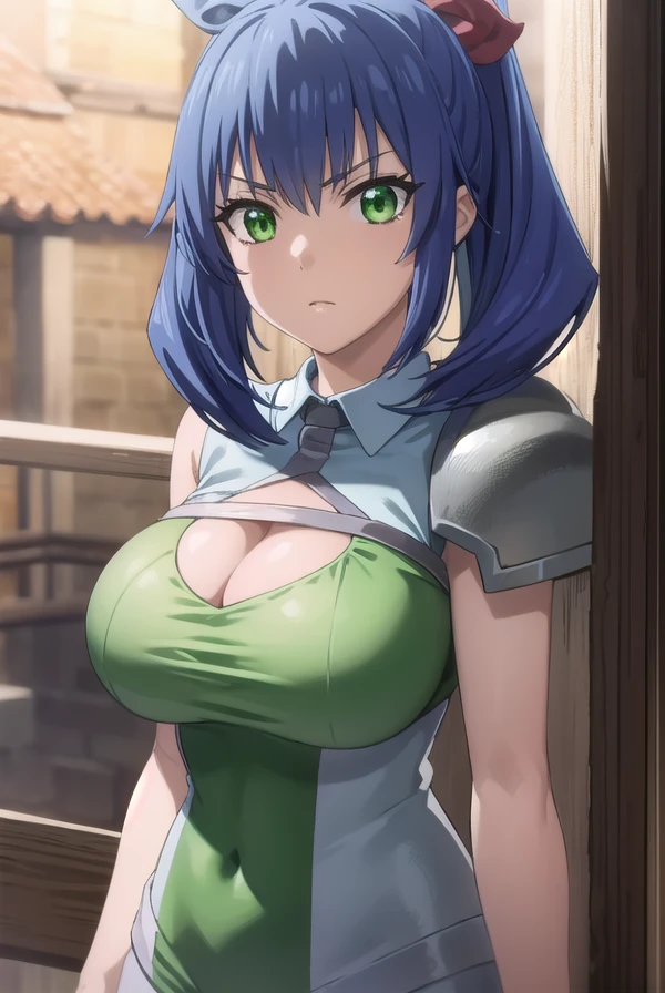 kemonoceles, <lora:kemono celes s1-lora-nochekaiser:1>,
celes, (green eyes:1.3), blue hair, ponytail, ribbon, hair ribbon,
BREAK gloves, cleavage, shirt, white shirt, shoulder armor, clothing cutout, cleavage cutout,
BREAK outdoors, forest,
BREAK looking at viewer, (cowboy shot:1.5), dynamic pose,
BREAK <lyco:GoodHands-beta2:1>, (masterpiece:1.2), best quality, high resolution, unity 8k wallpaper, (illustration:0.8), (beautiful detailed eyes:1.6), extremely detailed face, perfect lighting, extremely detailed CG, (perfect hands, perfect anatomy),
