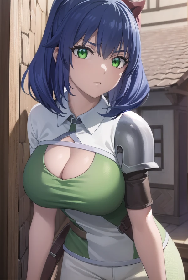 kemonoceles, <lora:kemono celes s1-lora-nochekaiser:1>,
celes, (green eyes:1.3), blue hair, ponytail, ribbon, hair ribbon,
BREAK gloves, cleavage, shirt, white shirt, shoulder armor, clothing cutout, cleavage cutout,
BREAK outdoors, forest,
BREAK looking at viewer, (cowboy shot:1.5), dynamic pose,
BREAK <lyco:GoodHands-beta2:1>, (masterpiece:1.2), best quality, high resolution, unity 8k wallpaper, (illustration:0.8), (beautiful detailed eyes:1.6), extremely detailed face, perfect lighting, extremely detailed CG, (perfect hands, perfect anatomy),