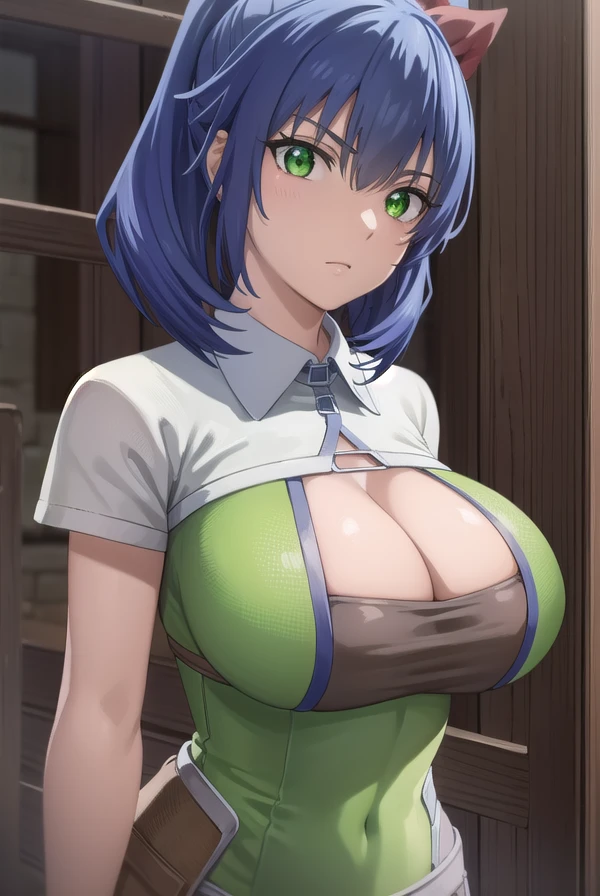 kemonoceles, <lora:kemono celes s1-lora-nochekaiser:1>,
celes, (green eyes:1.3), blue hair, ponytail, ribbon, hair ribbon,
BREAK gloves, cleavage, shirt, white shirt, shoulder armor, clothing cutout, cleavage cutout,
BREAK outdoors, forest,
BREAK looking at viewer, (cowboy shot:1.5), dynamic pose,
BREAK <lyco:GoodHands-beta2:1>, (masterpiece:1.2), best quality, high resolution, unity 8k wallpaper, (illustration:0.8), (beautiful detailed eyes:1.6), extremely detailed face, perfect lighting, extremely detailed CG, (perfect hands, perfect anatomy),
