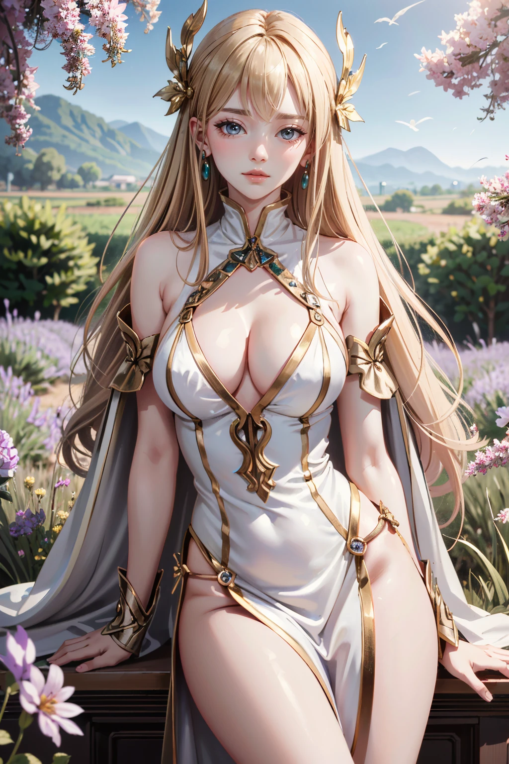 (official art, unity 8k wallpaper, ultra detailed, beautiful and aesthetic, High quality, beautiful, masterpiece, best quality:1.3), (beautiful face, beautiful eyes, skinny skin, oily skin:1.3), (cowboy shot, face focus, close-up face:1.5), (octane render, photorealistic, hyperrealistic:1.5), sunlight, (shiny), (clothes reflecting light), (lens flare), (bloom effect), light particle, (dynamic angle, dynamic pose:1.3), masterpiece, extremely magnificent view, extremely best quality, extremely detailed CG, high resolution, 16k wallpaper, perspective, highly detailed face, highly detailed eyes, perfect anatomy, super detailed skin, (dynamic angle, dynamic pose:1.3), (blowing wind, flowing a hair:1.3), (inside cave background:1.3), (official art:1.5), Cute dwarf girl with elf ears, pink hair with very long messy hair, crystal hair ornament, Big eyes with tareme, sparkling brown eyes, pointy ears, with thighs, Brown poncho, White atelier, crystal accessories, cute smile, holding hammer, inside cave,