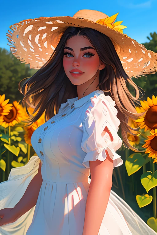 DEN_honey_bee,
walking through a field of sunflowers wearing a summer dress and sun hat, field, sunflowers, summer, scenic,
bokeh, f1.4, 40mm, photorealistic, raw, 8k, textured skin, skin pores, intricate details <lora:epi_noiseoffset2:1>, epiCRealism <lora:ClothingAdjuster3:-1.3>