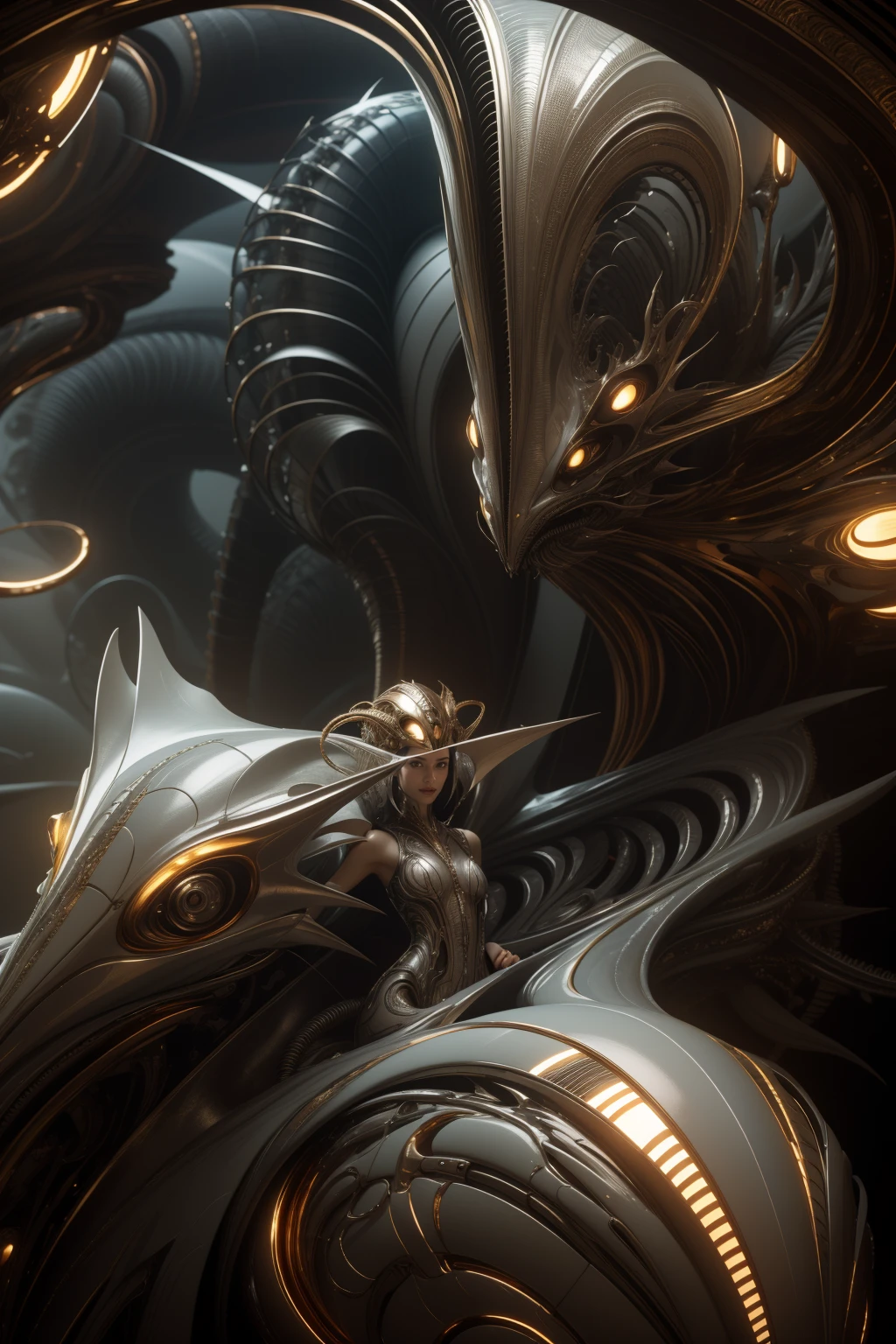 (masterpiece1.2),(best quality:1.2),(raw photo),1girl rides a dragon, solo,robot woman by cybernetic ludum dare,legs,boots,(light smile:0.85),looks at viewer,face to viewer,in the style of sci-fi baroque, (rococo_style headgear), translucent thin tubes linked with helmet,white,copper_color, glowing light,8k resolution, machine aesthetics, intricate detail, hyper-realistic sci-fi, futuristic organic,(high key lighting),the bodysuit composed of various translucent mechanical parts, H.R. Giger aesthetic,cyberpunk aesthetic. baroque xenomorph,dust in light,foggy,bokeh,kodak film,kodak portra 400,natural skin, true skin texture, <lora:rococo xenomorph:0.5>,<lora:epiCRealismHelper:1>