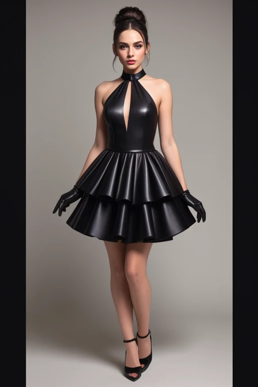 Liked this Checkpoint Contact Stable_yogi on Discord
<lora:Leather_Short_Gown_By_Stable_Yogi:1> leather halter ball gown, knee length short gown, elbow gloves, full body shot