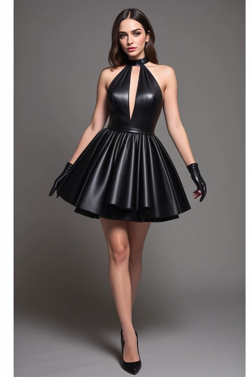 Liked this Checkpoint Contact Stable_yogi on Discord
<lora:Leather_Short_Gown_By_Stable_Yogi:1> black leather halter ball gown, knee length short gown, elbow gloves, full body shot