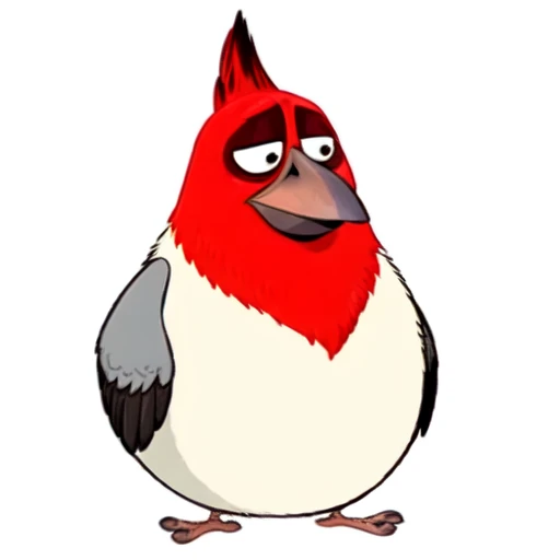 Pedro, sfw, red crested cardinal, male, grey and red feathers, 2d, flat colors, cartoon, detailed, <lora:Pedro(BirdMovie,Rio):0.7> fullbody