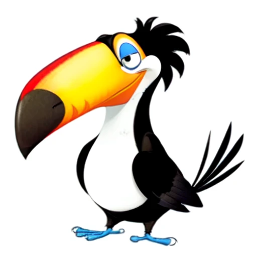 Rafael, sfw, toucan, male, black and white feathers, 2d, flat colors, cartoon <lora:Rafael(BirdMovie,Rio):0.5> <lora:BirdMovie:0.3>