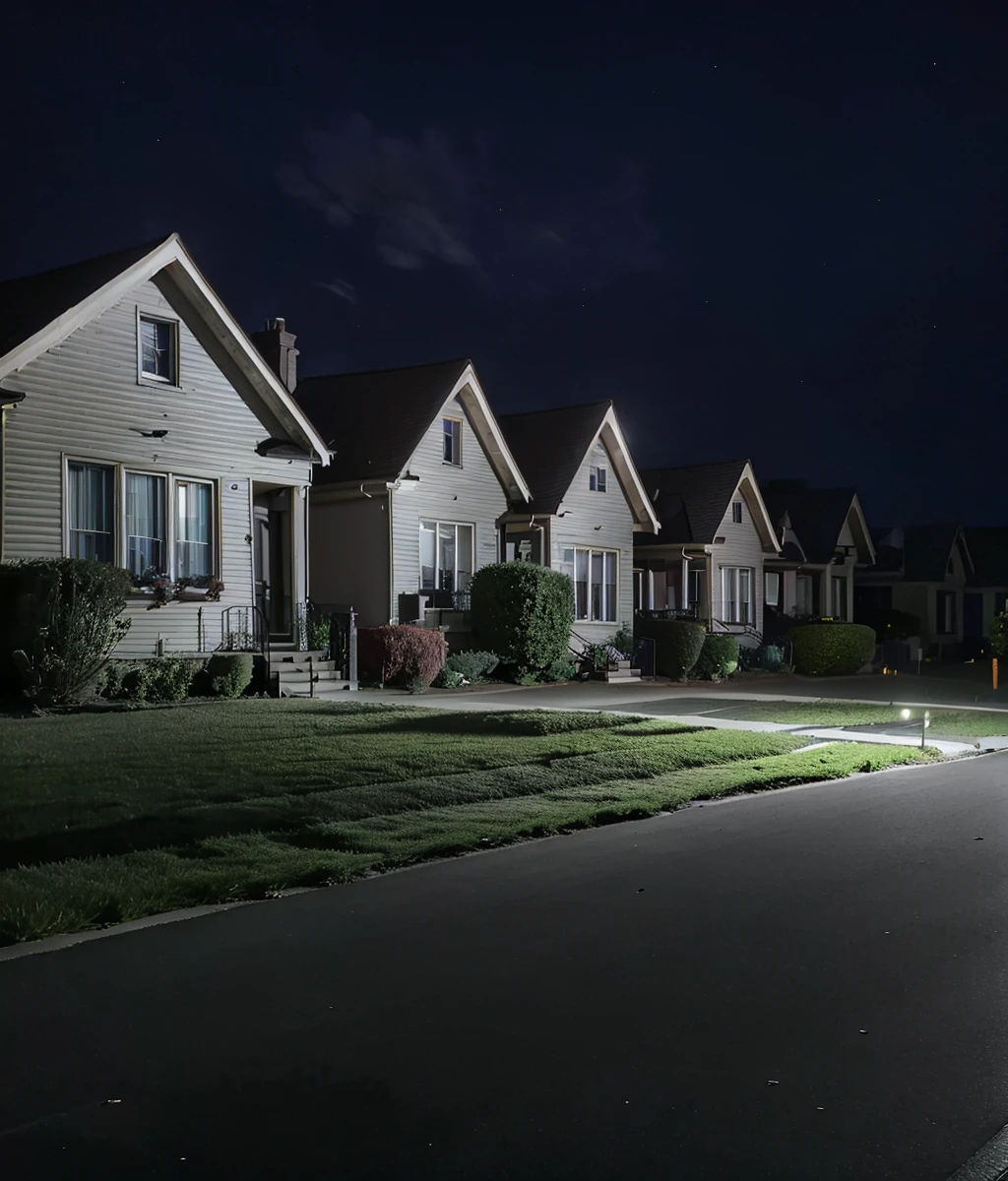 suburbs,street,lamppost,(multiple houses),panorama,sky,latenight,dark,backrooms,<lora:Map_backrooms_v1.0:0.8>,