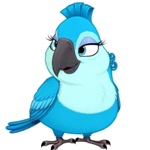 Mimi, sfw, spix macaw, female, blue feathers, 2d, flat colors, cartoon, detailed, <lora:Mimi(BirdMovie,Rio):0.7>