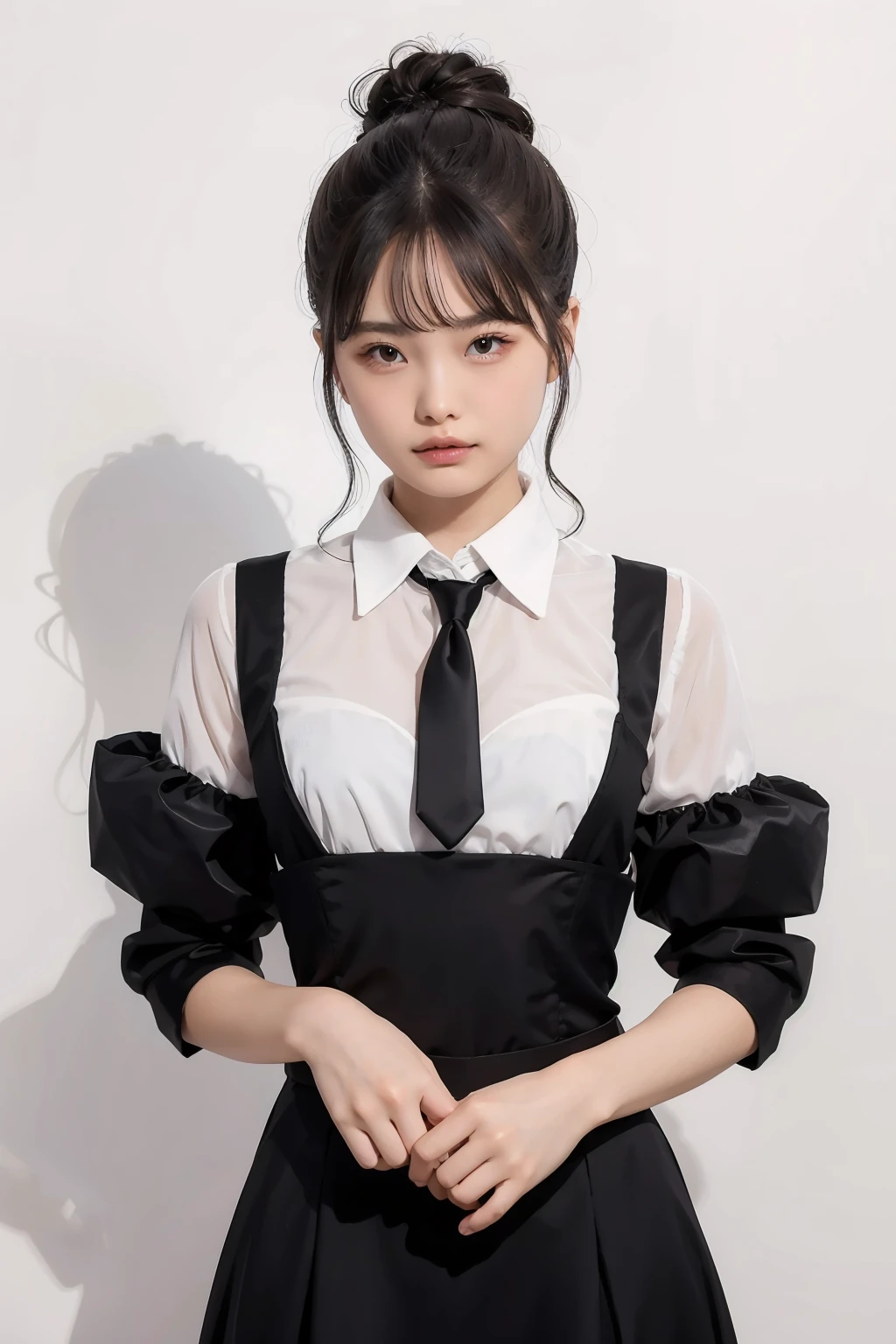 1girl, black random formal attire, white background, <lora:verseau_219_IchikaMatsumoto-02:1>