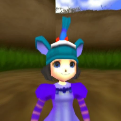 cute girl with rabbit ears hat, trsldamrl style