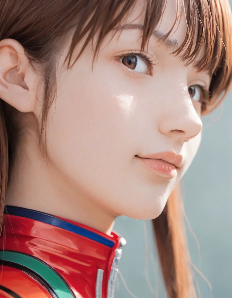 [score_9, score_8_up, score_7_up, best quality, masterpiece, source_anime::0.8], photo, [:natural skin, detailed skin, depth of field, eye focus:0.5]
1girl, [:Japanese:0.3], [souryuu asuka langley, neon genesis evangelion::0.3], evangelion plugsuit, friendly, smile, close up, portrait