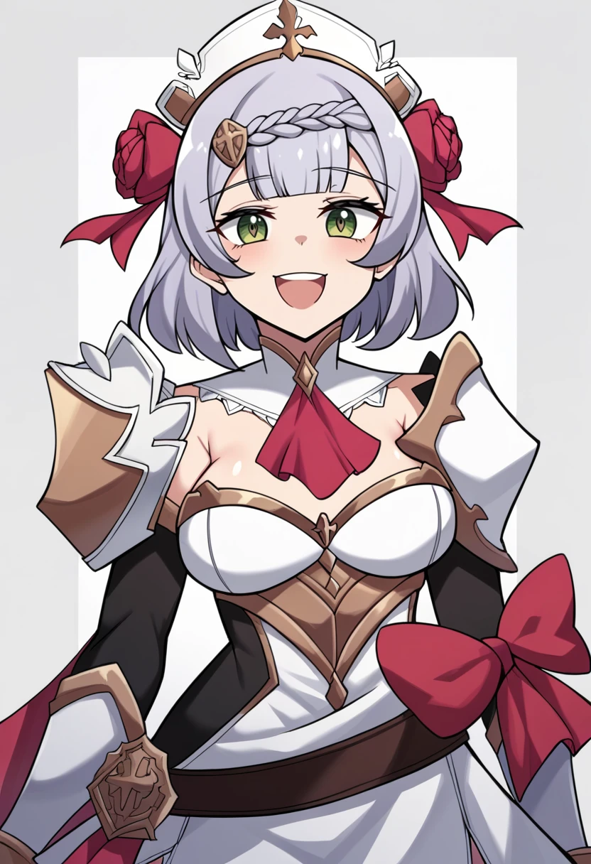 score_7_up, source_anime BREAK <lora:hinghoi-artist-richy-v1_pdxl:1> 1girl, solo, noelle \(genshin impact\), smile, open mouth,