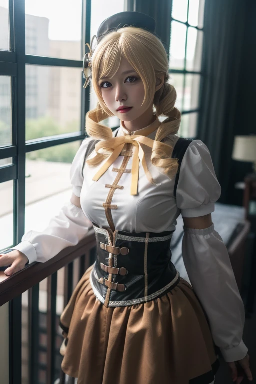 ltra-detailed,highly detailed,best quality,masterpiece,illustration,realistic,photorealistic,
tomoe mami, magical girl, cosplay, 1girl, solo,
cowboy shot, cowboy shot,
<lora:tomoe mami_v1_06:0.7>