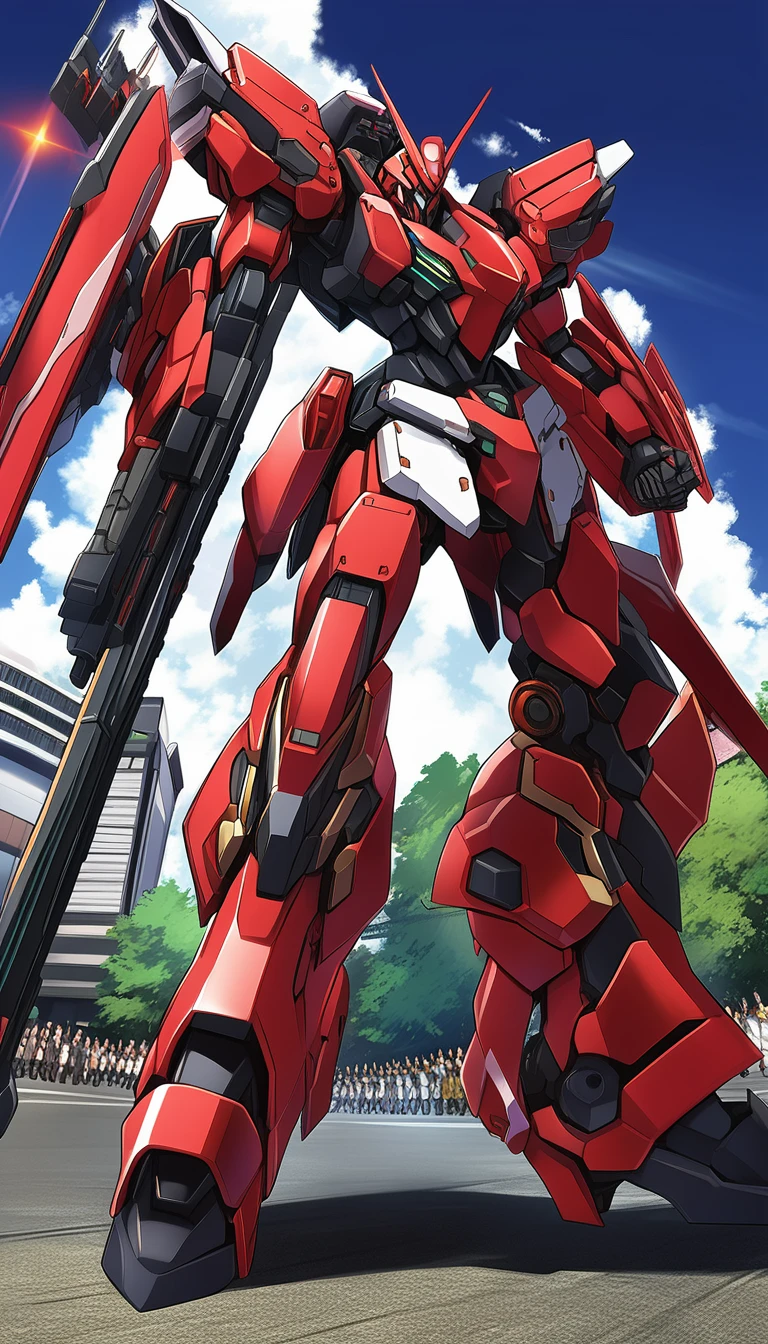 anime artwork of (S-RRS:1.8),(a heavy mech:1.6),(hawken:1.6),(detail mecha armor:1.6),glowing red eyes,(battle scene:1.5),(full body:1.5),(fighting pose:1.8),clenched hand,mechanical parts,robot joints,(holding huge weapons:1.5),best quality,masterpiece,highly detailed,ultra-detailed,(Detailed eye:1.2),(huge mechanical weapon:1.3),(detailed armor:1.8),(detailed shield:1.2),(detailed weapon:1.2),(huge mechanical gun:1.2),<lora:srdxl_v2_7_5a01_for_amgxl3:0.7>,, anime style, key visual, vibrant, studio anime, highly detailed