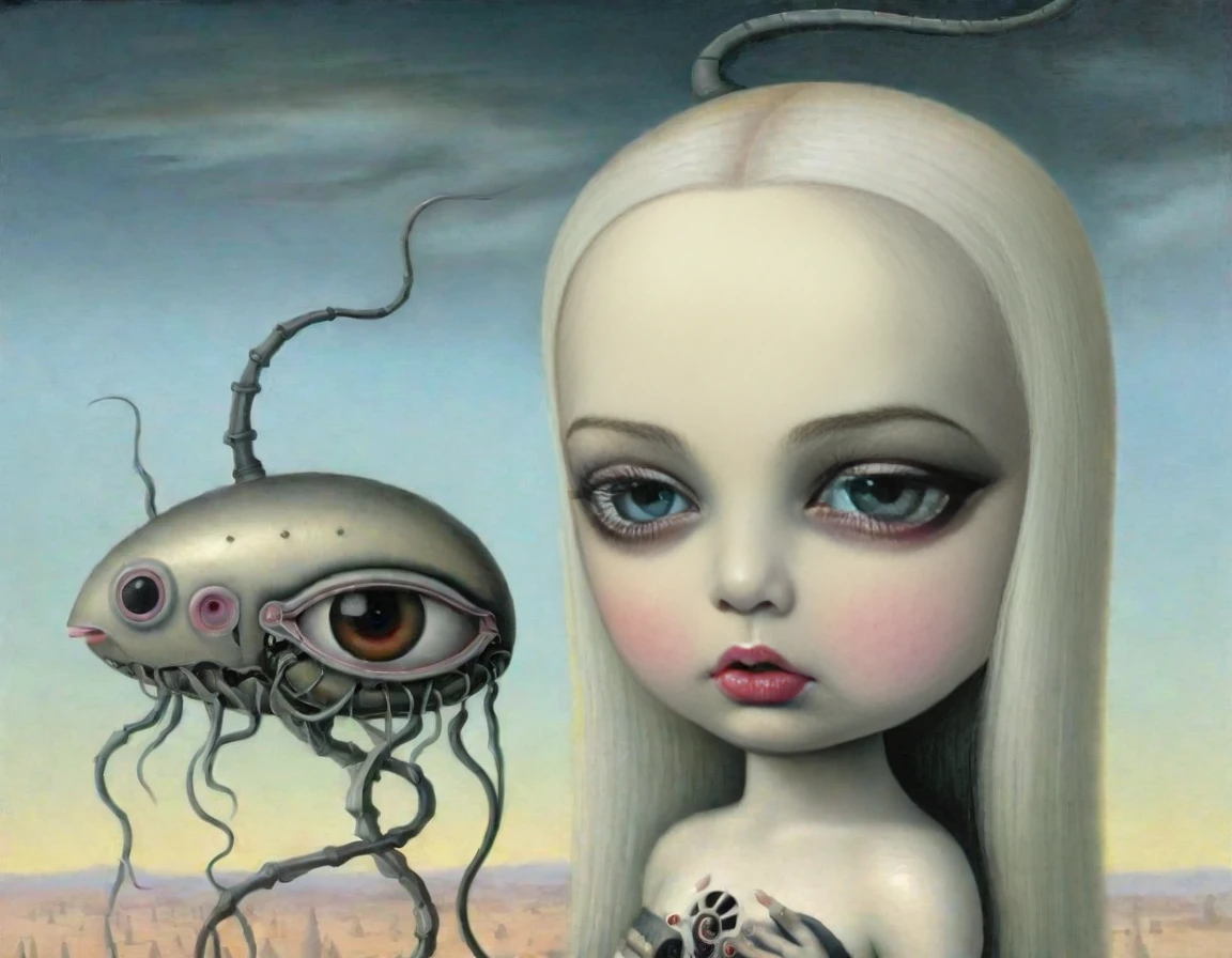 (extremadamente detallado, obra maestra, La mejor calidad), Estilo oscuro, intense illumination, rostro con arrugas, lengua larga, tentacle, deforme, monstruoso, alien con Colmillos finos, pico de pulpo amenazante. manchas de tinta. Rococo composition. Luz de caravaggio