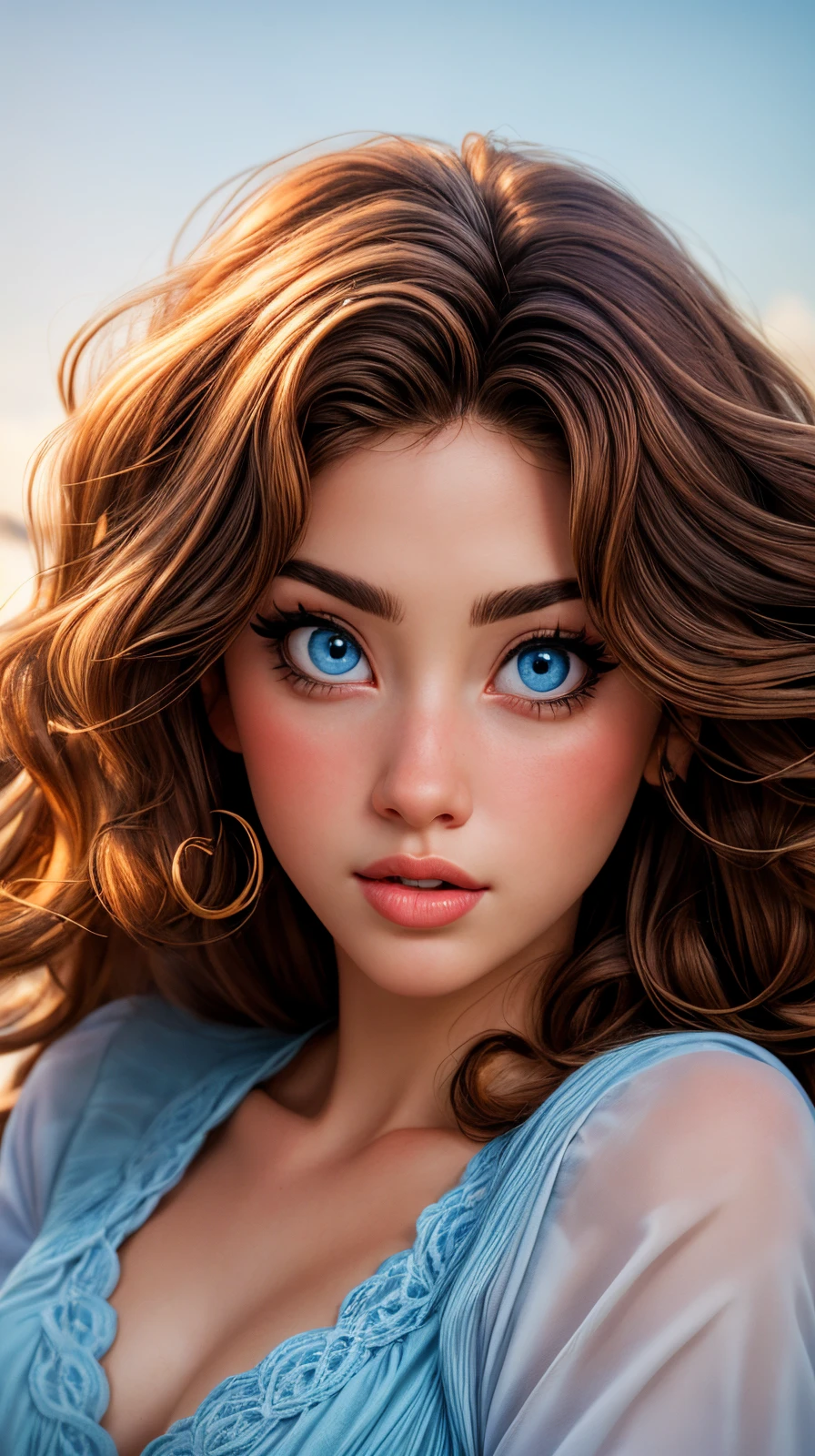 <lora:Sexy-British:1> brown hair, wavy hair, blue eyes, full lips, high quality photography, hdr, smooth, sharp focus, high resolution, bokeh, deep of field, <lora:add_detail:1>  <lora:p3r3zstyle_v3:0.6>