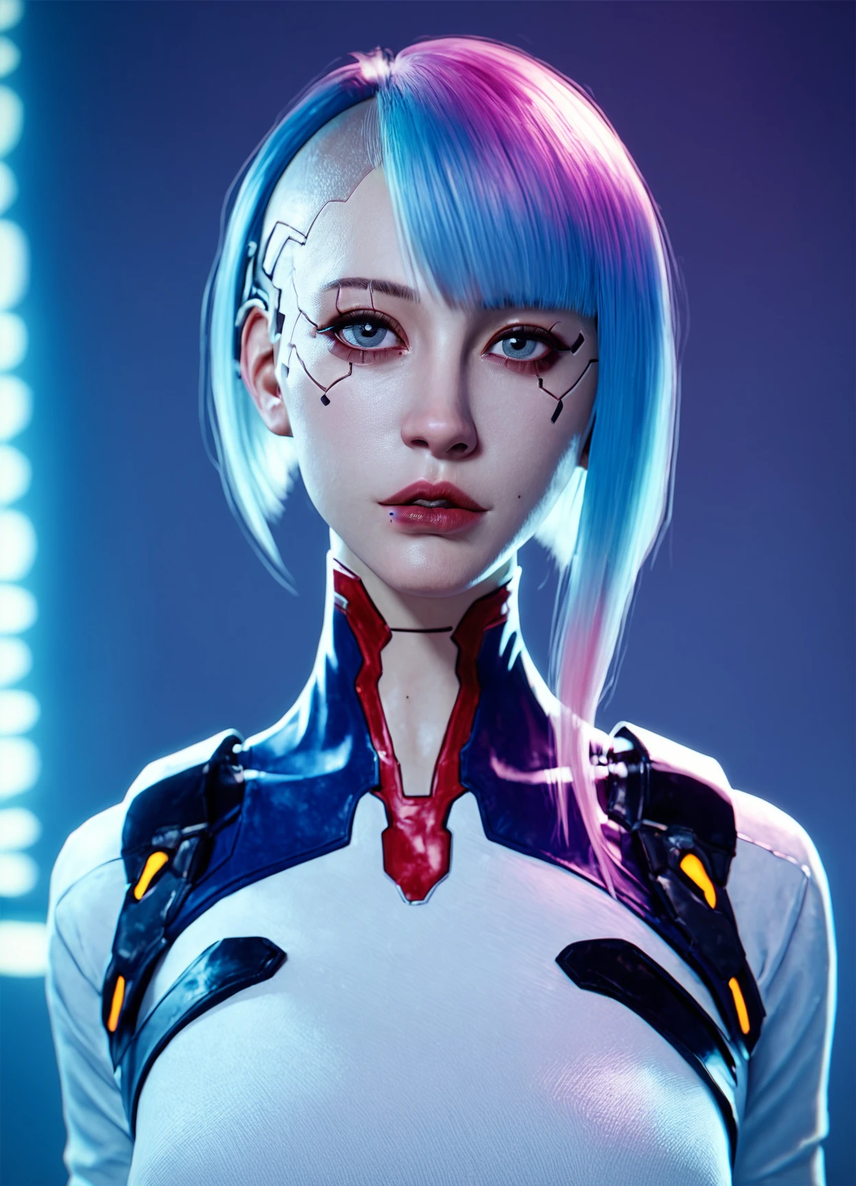 score_9, score_8_up, score_7_up, realistic, 3d, 1girl, lucy_(cyberpunk) , solo, mole, looking at viewer, parted lips, lips, upper body<lora:RetouchXL_PonyV6_v1:.65>