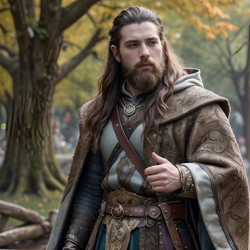 (masterpiece:1.2), (best quality,:1.2), 8k, HDR, ultra detailed, ((photorealistic)), perfect anatomy, professional light, cinematic lighting, fashion photography, ambient lighting,<lora:detail_slider_v4:3>, a male cleric, beard, ((full body shot)), wearing intricate fantasy coat with belt, intricate robes, FanRo, <lora:FantasyRobes-10:0.5>, fantasy picture in the style of Tolkien, Middle Earth, Lord of the Rings, epiCPhoto
