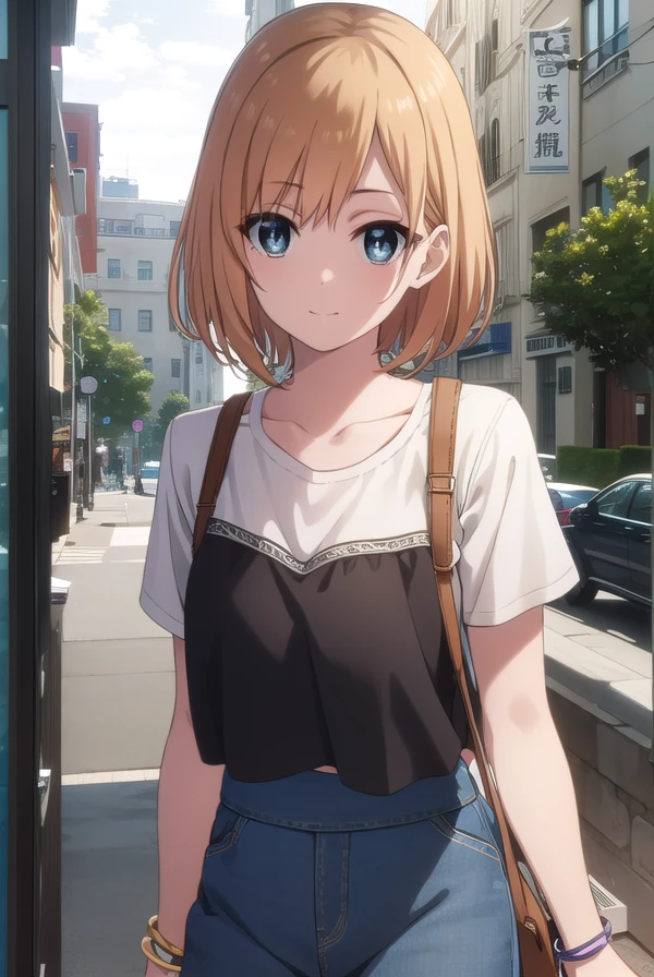 aoimiyamori, <lora:aoi miyamori s1-lora-nochekaiser:1>,
aoi miyamori, short hair, blue eyes, brown hair, smile,
BREAK skirt, shirt, jewelry, white shirt, short sleeves, miniskirt, bracelet, collarbone,
BREAK indoors, office,
BREAK looking at viewer, (cowboy shot:1.5), dynamic pose,
BREAK <lyco:GoodHands-beta2:1>, (masterpiece:1.2), best quality, high resolution, unity 8k wallpaper, (illustration:0.8), (beautiful detailed eyes:1.6), extremely detailed face, perfect lighting, extremely detailed CG, (perfect hands, perfect anatomy),