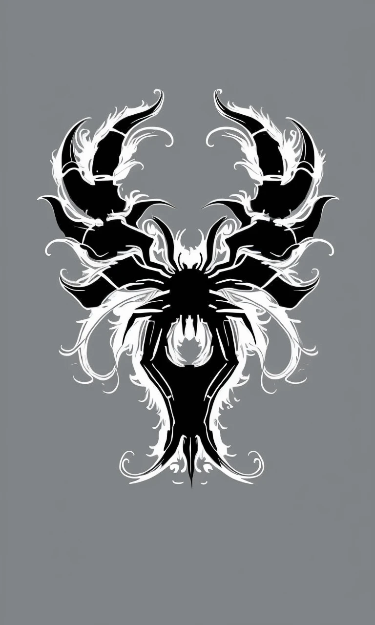 wts2024, stylized, flat, simple background, tribal, 2d, centred, spider logo, simplistic, ink art