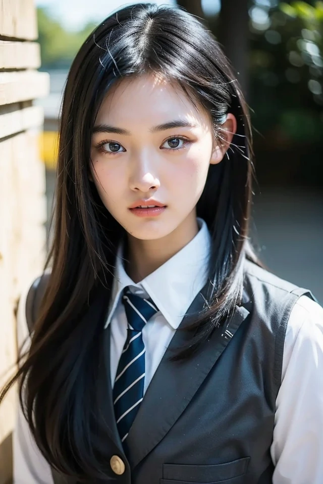 1girl,best quality,masterpiece,illustration,an extremely delicate and beautiful,CG,unity,8k wallpaper,Amazing,finely detail,masterpiece,official art,extremely detailed CG unity 8k wallpaper,incredibly absurdres,huge filesize,ultra-detailed,highres,extremely detailed,beautiful detailed girl,realistic,outdoors,<lora:Yamazaki Ten:0.8>,(tokiwadai school uniform:1.4),