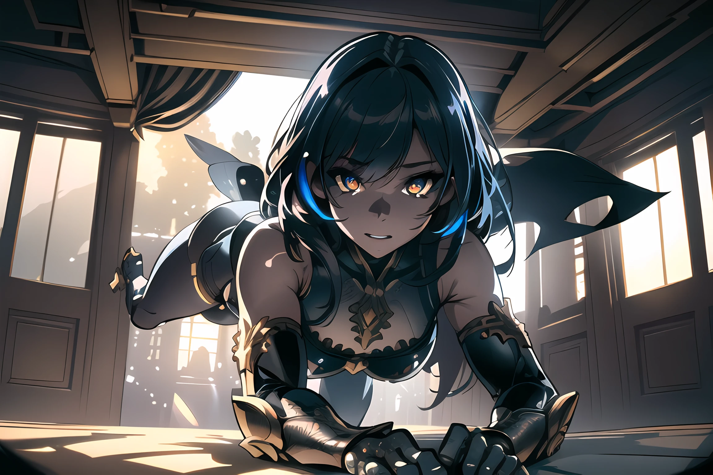 highly detailed background, (detailed light), volumetric lighting, natural light, light entering iris, (((illustration))), dynamic angle, depth of field, dynamic pose, detailed shading, beautiful detailed shading, cinematic shading, beautiful detailed lighting, cinematic lighting, luminance,((high saturation)), (realistic:0.3), (chromatic aberration:0.3), colorful,