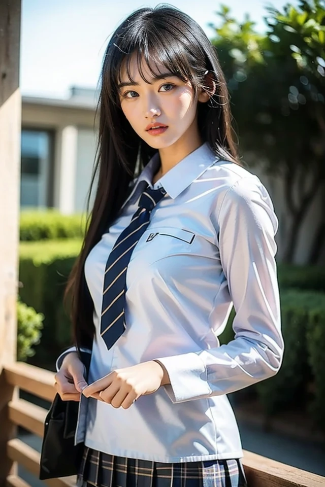 1girl,(ooarai school uniform:1.4),best quality,masterpiece,illustration,an extremely delicate and beautiful,CG,unity,8k wallpaper,Amazing,finely detail,masterpiece,official art,extremely detailed CG unity 8k wallpaper,incredibly absurdres,huge filesize,ultra-detailed,highres,extremely detailed,beautiful detailed girl,realistic,outdoors,<lora:Yamazaki Ten:0.8>,