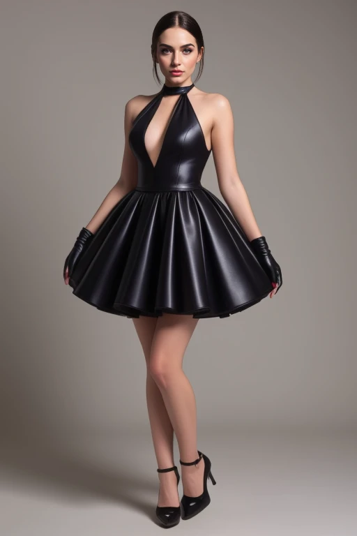 Liked this Checkpoint Contact Stable_yogi on Discord
<lora:Leather_Short_Gown_By_Stable_Yogi:1> leather halter ball gown, knee length short gown, elbow gloves, full body shot