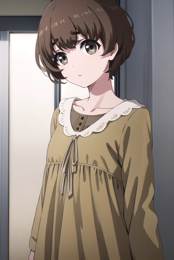 aikunogi, <lora:ai kunogi s1-lora-nochekaiser:1>,
ai kunogi, short hair, bangs, brown hair, (brown eyes:1.5),
BREAK long sleeves, dress,
BREAK indoors, office,
BREAK looking at viewer, (cowboy shot:1.5), dynamic pose,
BREAK <lyco:GoodHands-beta2:1>, (masterpiece:1.2), best quality, high resolution, unity 8k wallpaper, (illustration:0.8), (beautiful detailed eyes:1.6), extremely detailed face, perfect lighting, extremely detailed CG, (perfect hands, perfect anatomy),