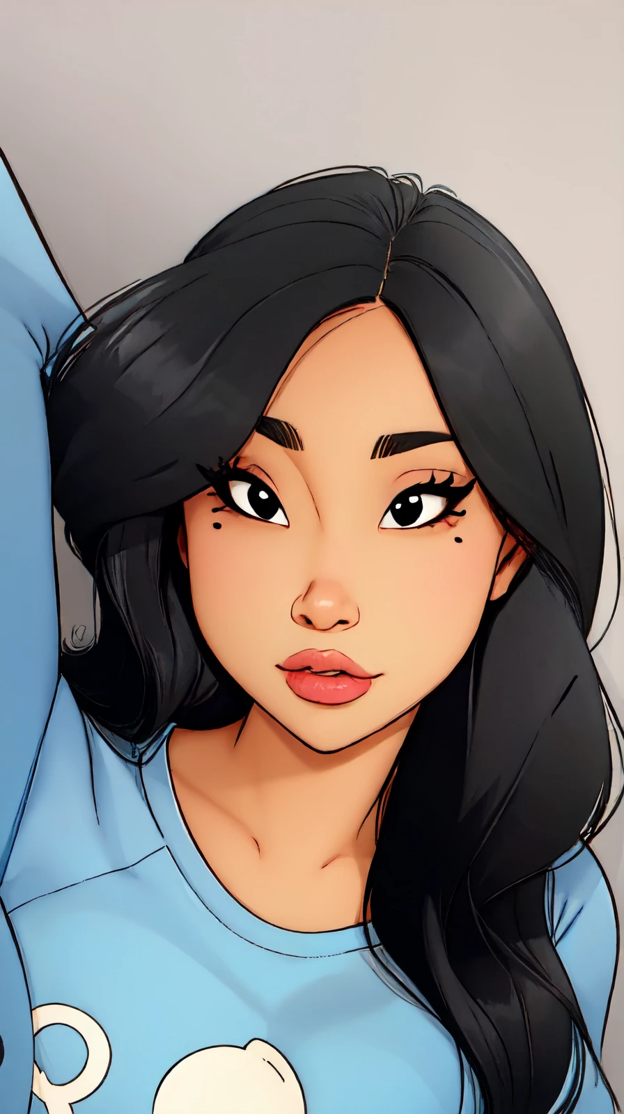 <lora:Sexy-Korean:1> black straight hair, black eyes, <lora:p3r3zstyle_v3:0.6>