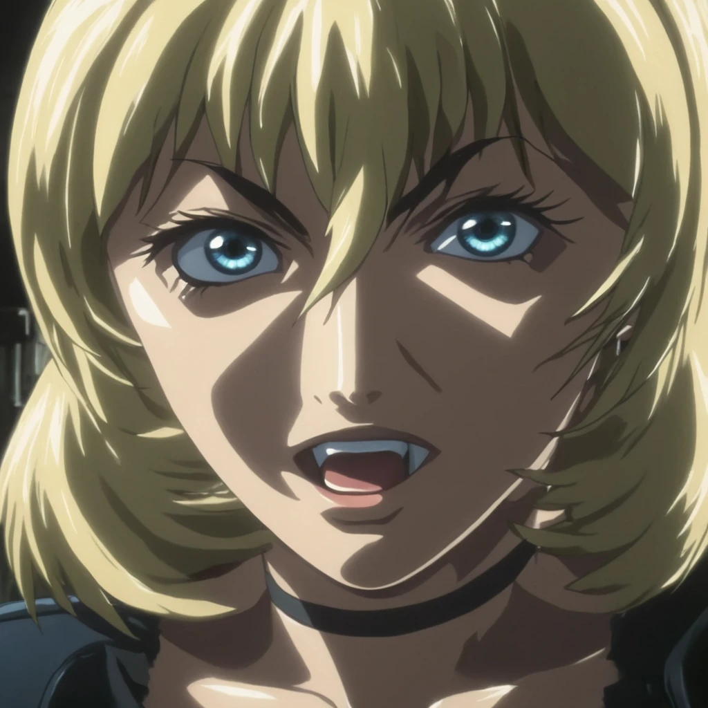 anime artwork of <lora:Jody Crowley:1>
Jody Crowley a realistic cinematic portrait of a sinister looking blonde woman staring at caemra, anime style, key visual, vibrant, studio anime, highly detailed