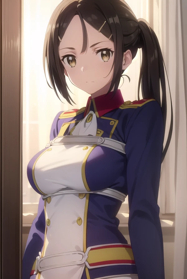 (巨乳:1.4、光沢のある肌1.4),nswf,(torn outfit:1.1),(breast focus:1.3),(nipples cutout:1.2),(nipples peek:1.3)