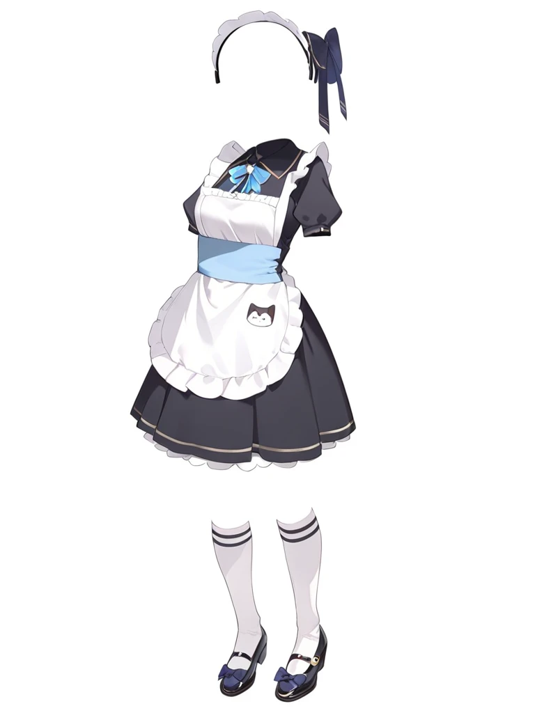 <lora:xl_Invisible person(kohaku_delta)-000006:1>,transparent, invisible person, 1girl, solo, white background, dress, shoes, bow, simple background, apron, socks, black footwear, virtual youtuber, blue bow, ribbon, kneehighs, full body, white socks, standing, masterpiece, best quality,