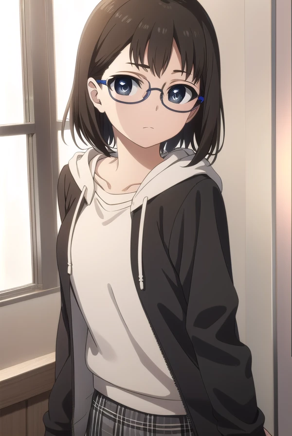 yumiiguchi, <lora:yumi iguchi s1-lora-nochekaiser:1>,
yumi iguchi, short hair, brown hair, black hair, glasses, (black eyes:1.3),
BREAK skirt, shirt, jacket, white shirt, hood, hoodie,
BREAK indoors, office,
BREAK looking at viewer, dynamic pose,
BREAK <lyco:GoodHands-beta2:1>, (masterpiece:1.2), best quality, high resolution, unity 8k wallpaper, (illustration:0.8), (beautiful detailed eyes:1.6), extremely detailed face, perfect lighting, extremely detailed CG, (perfect hands, perfect anatomy),