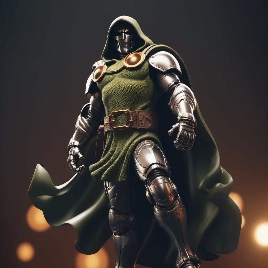 cinematic photo  dr doom, full body,  with an helmet and a hood, futuristic labotary background <lora:DrDoom1024:0.7> . 35mm photograph, film, bokeh, professional, 4k, highly detailed