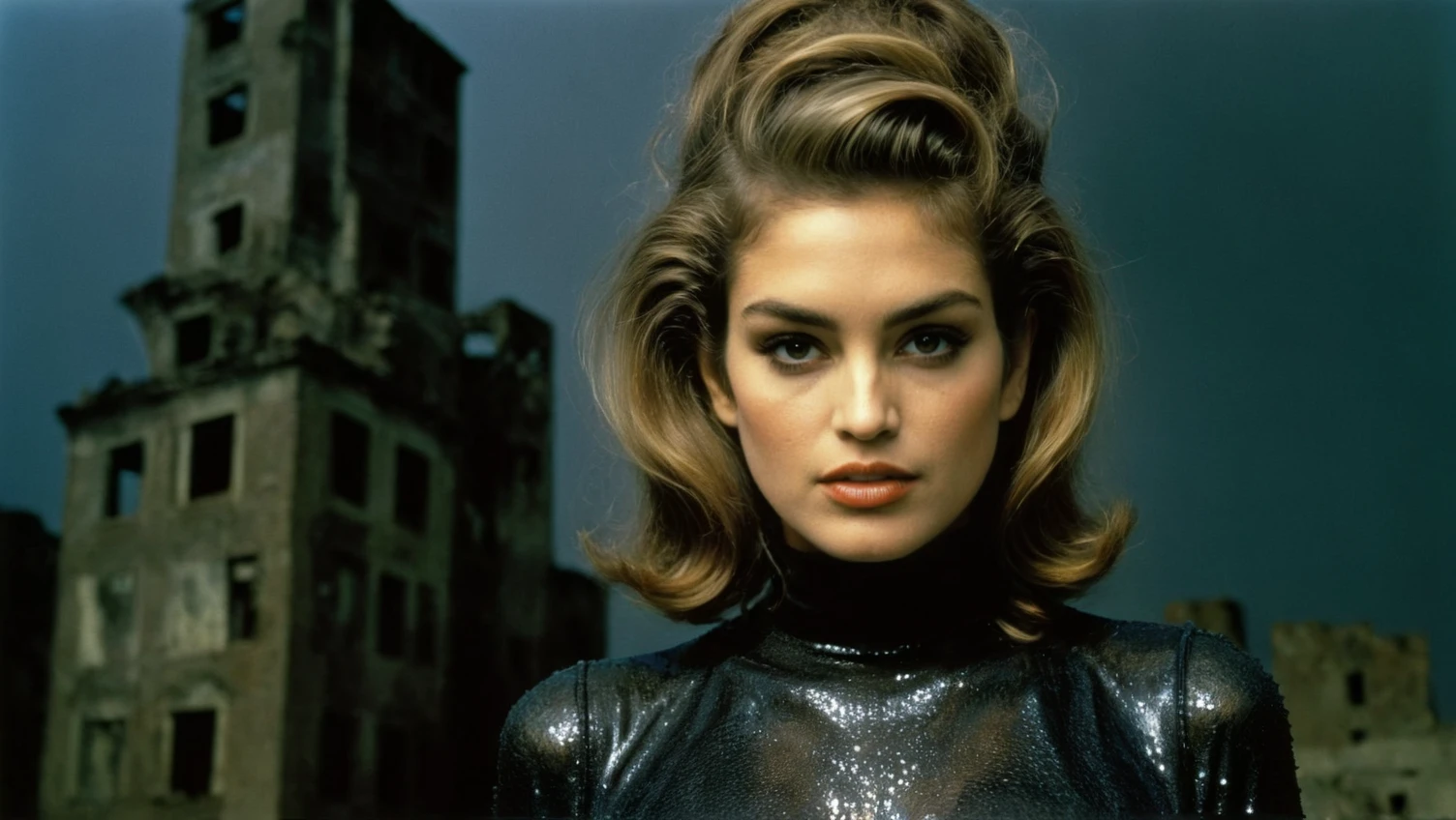 high fashion photo by Diane Arbus,
CindyCrawford, Dave McKean Style
mid shot photo, detailed skin texture, intricate details, 8k,
hair and clothing styling by Jimmy Choo,
radioactive city, glowing ruins, hazardous contamination, mutated wildlife
<lora:add-detail-xl:1>
<lora:fix_hands:1>
<lora:Dave McKean Style:1>
<lora:Cindy Crawford_v3_SDXLBase:1>
