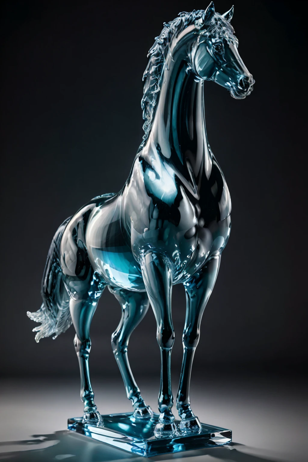 ((best quality)),absurdres, (ultra high res), glass sculpture of a animals, no humans, extremely detailed, (realistic), (8k), (Masterpiece), <lora:sculpture:0.8>
