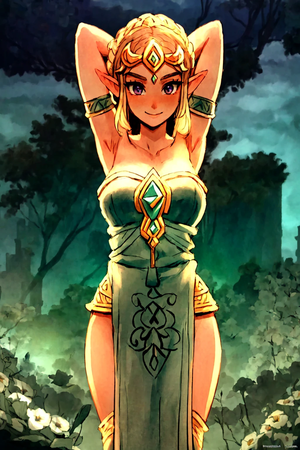 (((Nude, naked, nsfw, fingering herself, legs spread)))
((zelda from Skyward Sword)), large breasts, naked,
(delicate cute face), blond long hair, lovestruck,(blue eyes), NSFW, spread legs, no clothes, full body, sexy