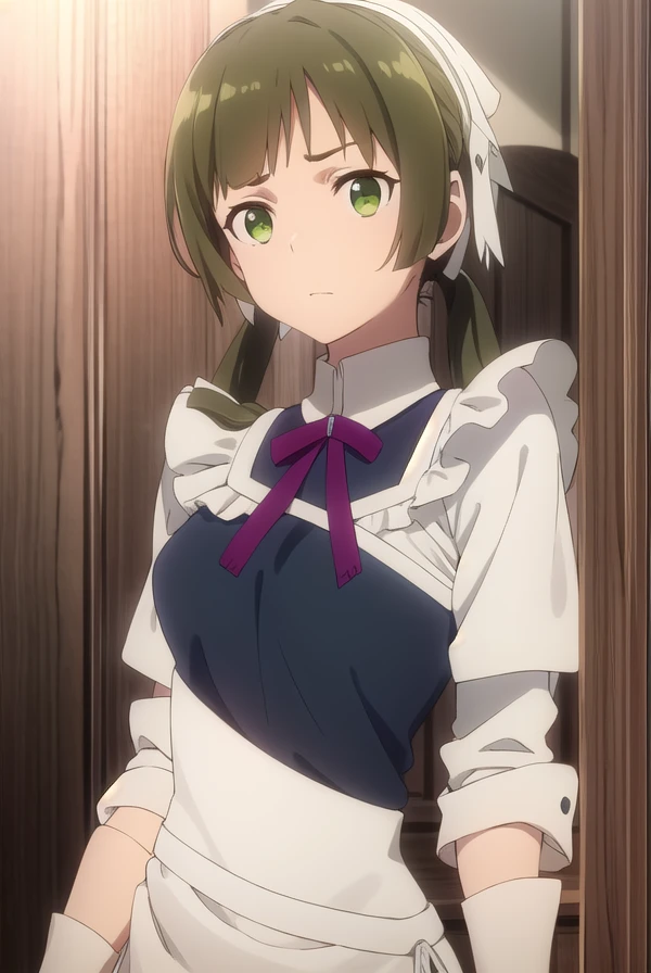 izettalotte, <lora:izetta lotte s1-lora-nochekaiser:1>,
lotte, brown hair, twintails, (green eyes:1.3), low twintails,
BREAK apron, maid, maid headdress, maid apron,
BREAK indoors,
BREAK looking at viewer, dynamic pose,
BREAK <lyco:GoodHands-beta2:1>, (masterpiece:1.2), best quality, high resolution, unity 8k wallpaper, (illustration:0.8), (beautiful detailed eyes:1.6), extremely detailed face, perfect lighting, extremely detailed CG, (perfect hands, perfect anatomy),