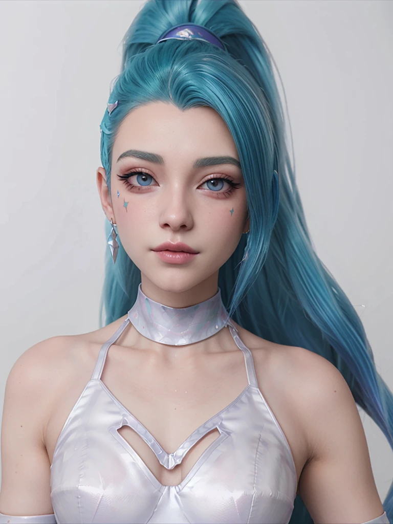 Hyper realistic professional mid body portrait, one stunningly beautiful 38 years old girl, shining long blue colored hair, long curly hair, hyper detailed and perfect, intense detailed eyes, perfect face, dark makeup ultra detailed, extemly detalled and perfect face, hyper detailed perfect lips, ultra most beautiful woman ever, cinematic photo neon sign,neon lights, sunset, reflective puddles, scifi,85mm photograph, film, bokeh, professional, 4k, highly detailed, sharp focus a touch of Cyberpunk background