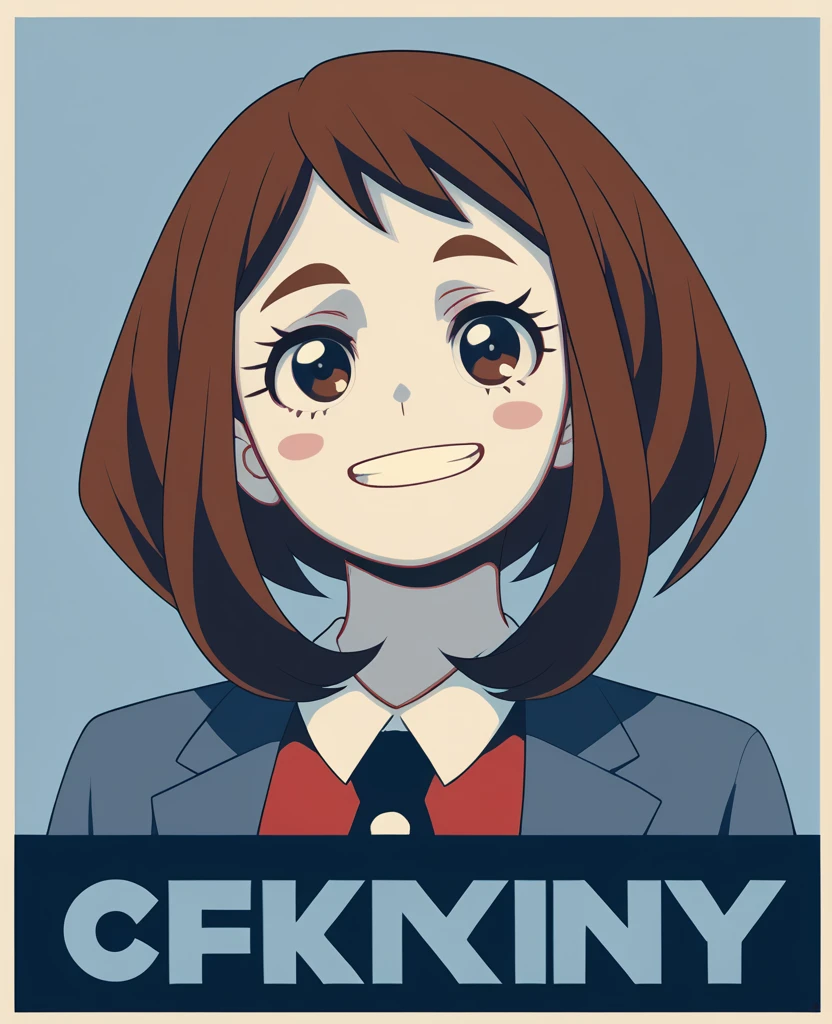 score_9,score_8_up,score_7_up,score_6_up source_anime BREAK campaign,smug,border,1girl uraraka ochako, teeth, portrait,red theme <lora:sdxlpony_campaign:1>