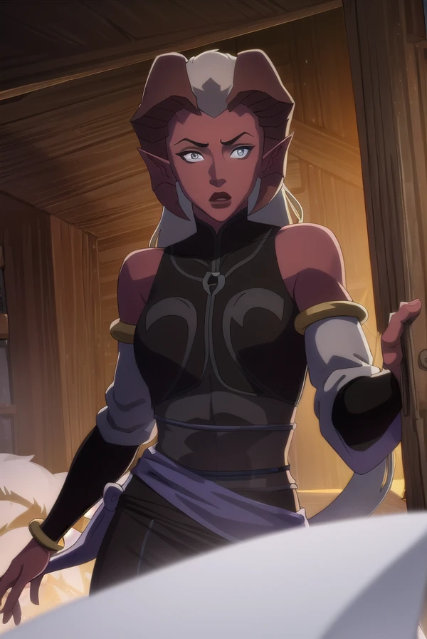 zahrahydris, <lora:zahra hydris-lora-nochekaiser:1>,
zahra hydris, colored skin, red skin, horns, long hair, pointy ears, (grey eyes:1.3), makeup, lipstick,
BREAK thighhighs, bare shoulders, jewelry, tail, earrings, boots, detached sleeves, sash, thigh boots,
BREAK indoors,
BREAK looking at viewer, dynamic pose,
BREAK <lyco:GoodHands-beta2:1>, (masterpiece:1.2), best quality, high resolution, unity 8k wallpaper, (illustration:0.8), (beautiful detailed eyes:1.6), extremely detailed face, perfect lighting, extremely detailed CG, (perfect hands, perfect anatomy),