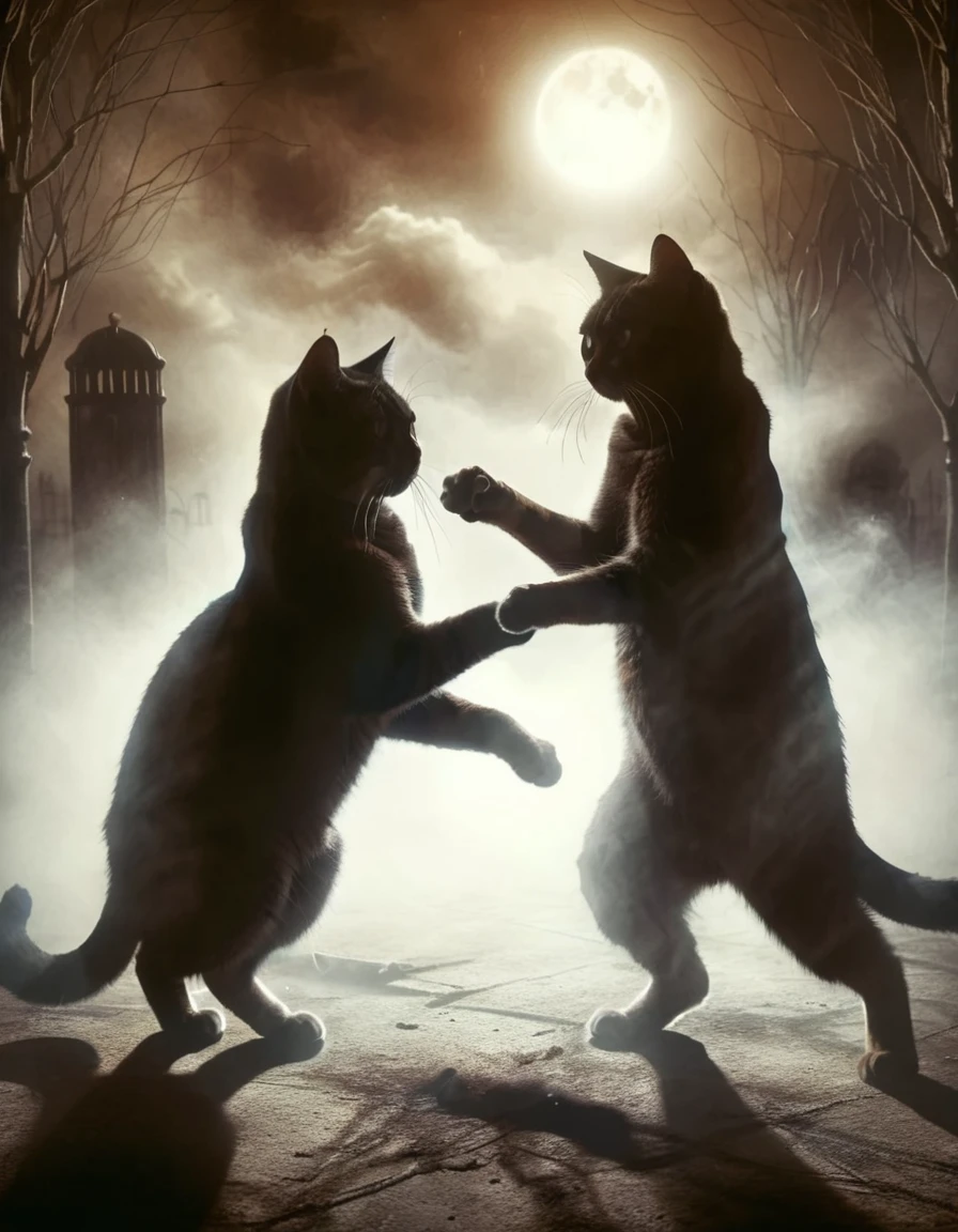 two cats fighting <lora:ral-ertmsphr:1> ral-ertmsphr