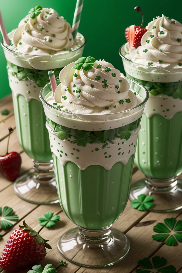 ((masterpiece, best quality)),  <lora:ShamrockWorld-10:0.8>, ShamrockWorld,  clover, four-leaf clover, light particles,  food, blurry, cup, no humans, fruit, drinking glass, drinking straw, ice cream, strawberry, drink, glass, cherry, clover, food focus, four-leaf clover, still life