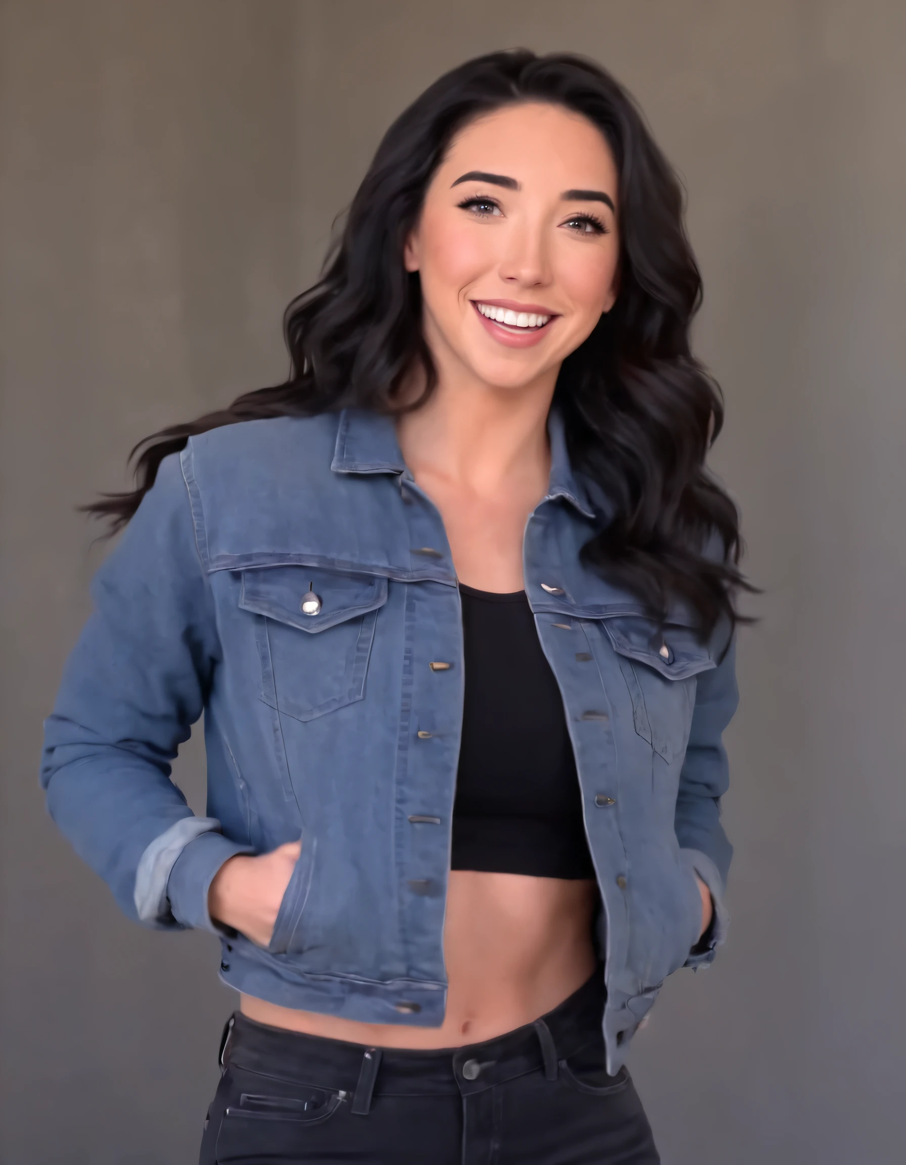 Lexi Abreu, with her black-haired waves cascading down her shoulders